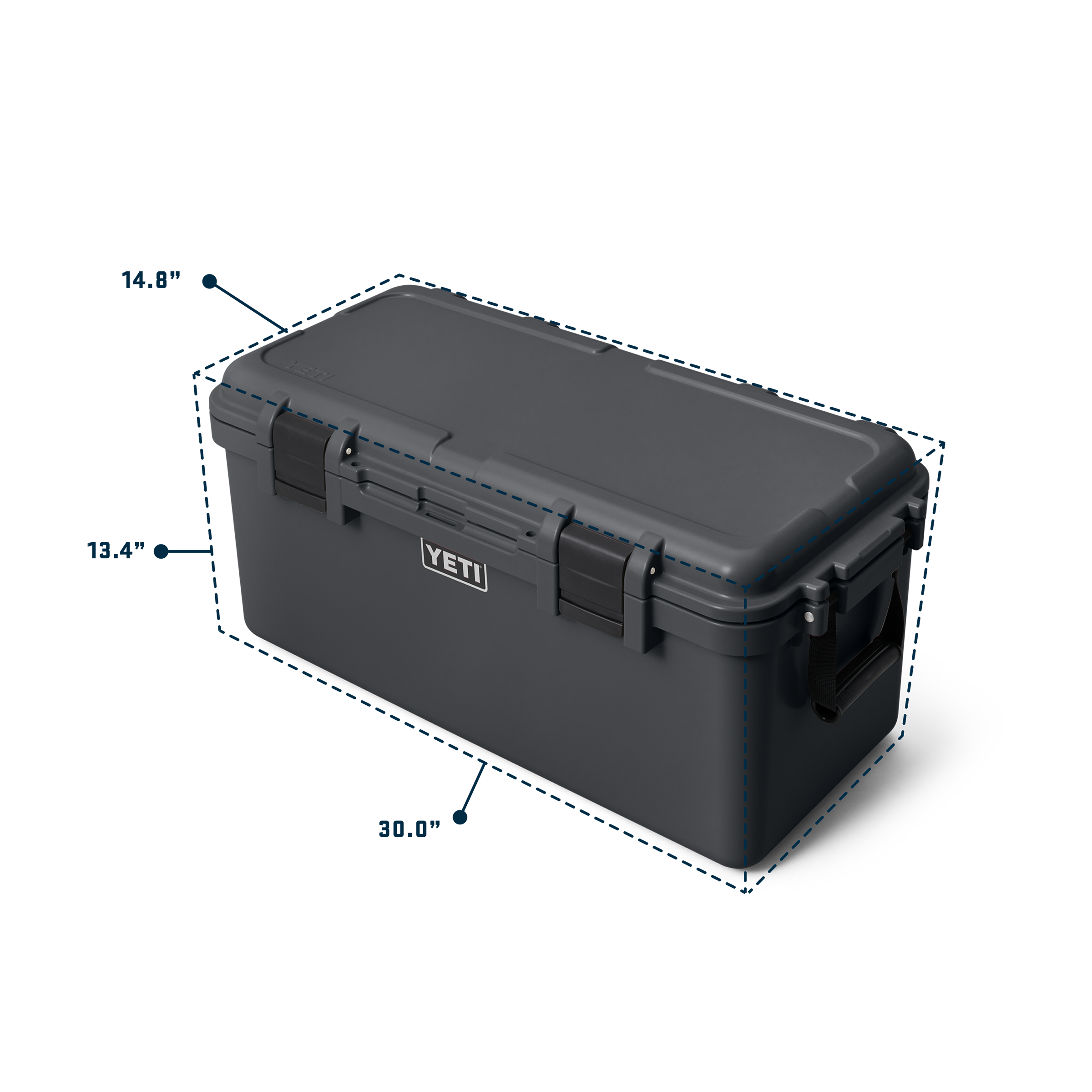 Yeti dark gray lock outlet box storage