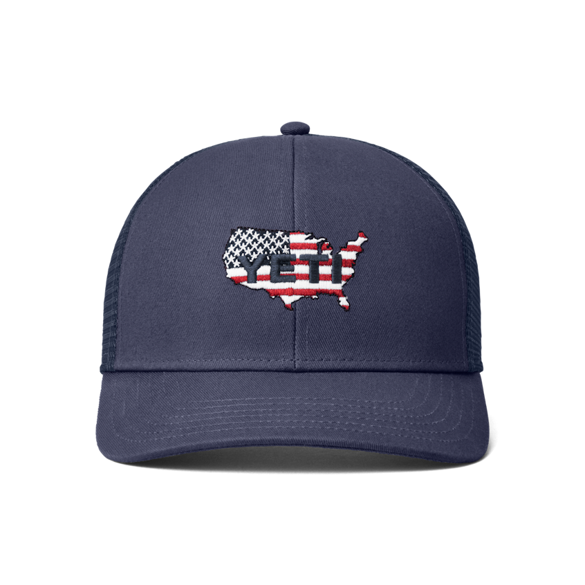 YETI / USA Flag Mid Pro Trucker Hat - Blue