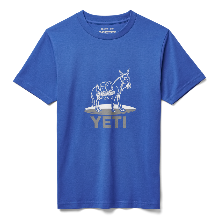 YETI Kids Surfing Mule Short Sleeve T-Shirt (Blue)