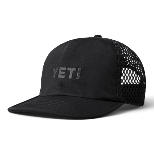 Flat Brim Performance Hat, Black, card