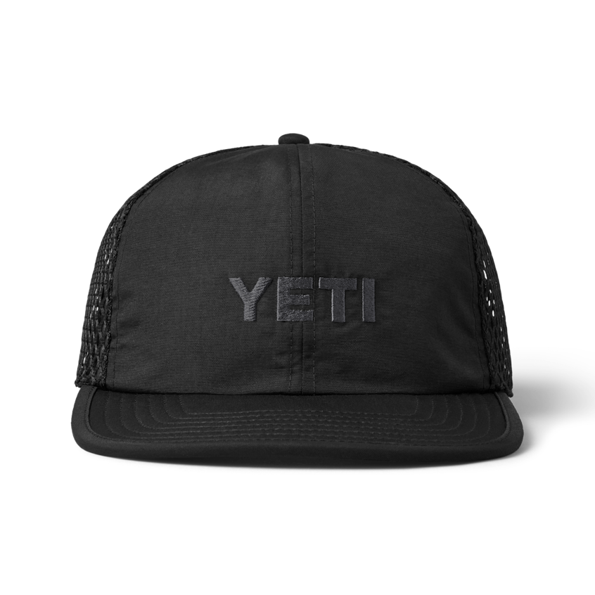 Flat Brim Performance Hat, Black, large
